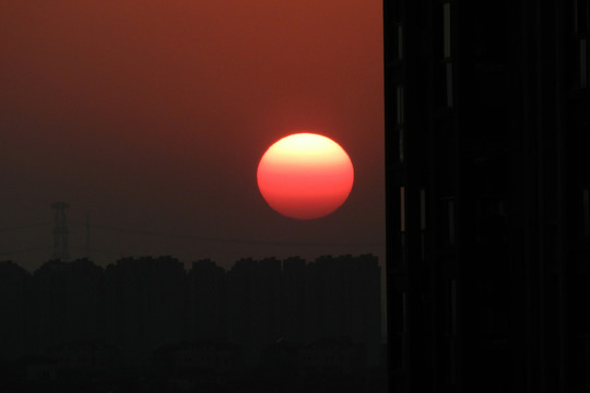 日落 紅日 夕陽 太陽落山