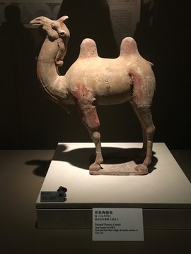 彩繪陶駱駝 駱駝 古董