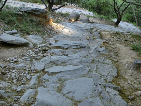 下山道 下山路 青石臺(tái)階