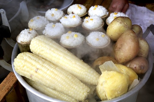 玉米 土豆 竹筒飯 糍粑 小吃
