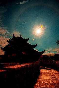 夕陽下的和平古鎮(zhèn)