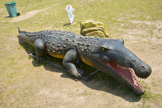 公園里的鱷魚雕塑