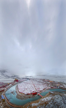 亞青寺航拍全景圖