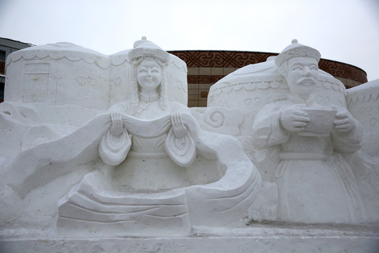 草原迎賓雪雕
