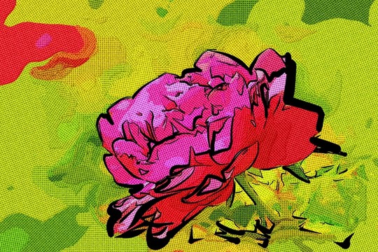 牡丹 油畫