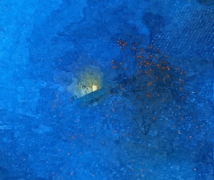柿香滿園 油畫