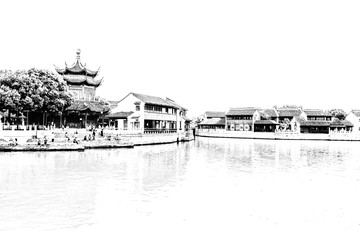 山塘古鎮(zhèn) 江南古鎮(zhèn)線描