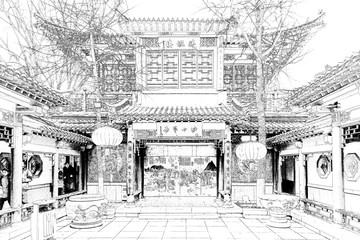 濟南老建筑線描