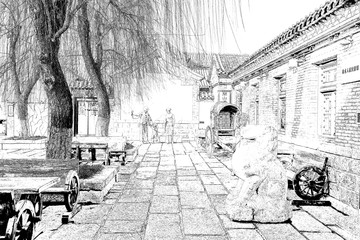 濟(jì)南老建筑線描