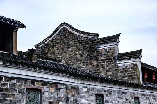 馬頭墻 古代防火墻壁 白墻