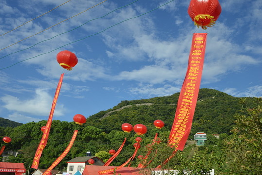 藍(lán)天白云氣球