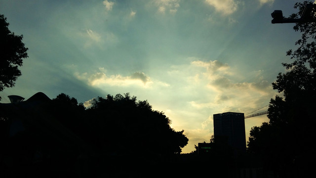 城市 晚霞
