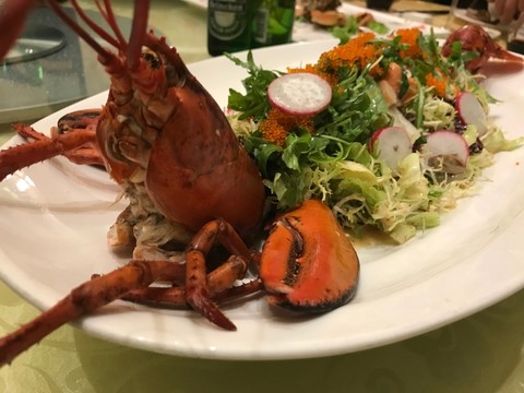 海鮮 龍蝦 美味 食品 新鮮的