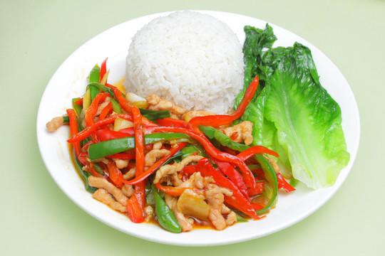 尖椒肉片飯