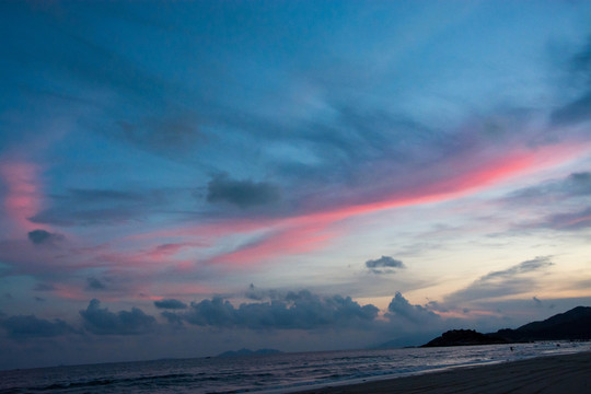 紅霞 大海 天空