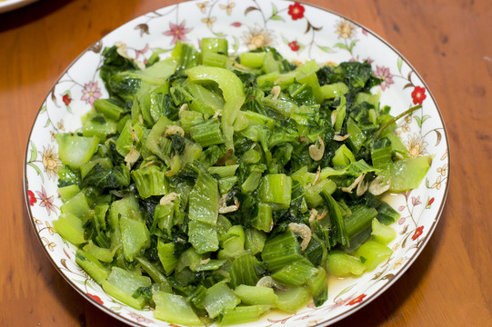農(nóng)家菜式河蝦炒麥菜
