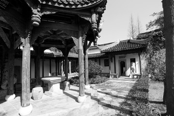 江南建筑 黑白照片 老照片