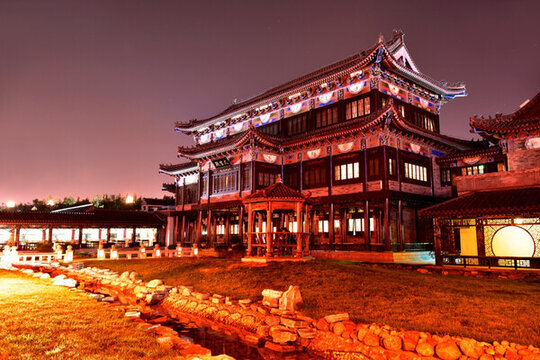 長(zhǎng)沙火宮殿 古建筑夜景