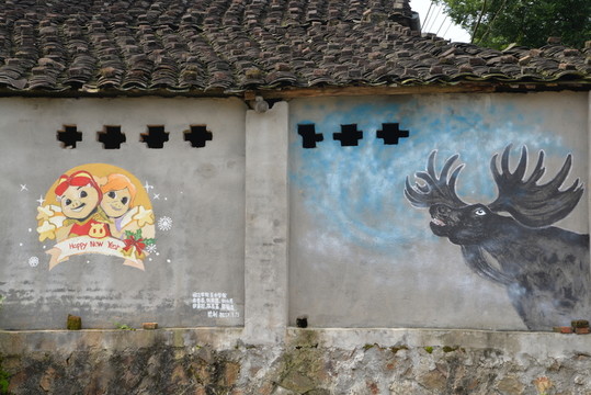 農(nóng)村涂鴉墻