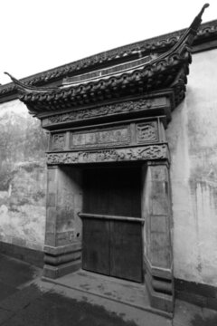 江南建筑 老照片 門斗