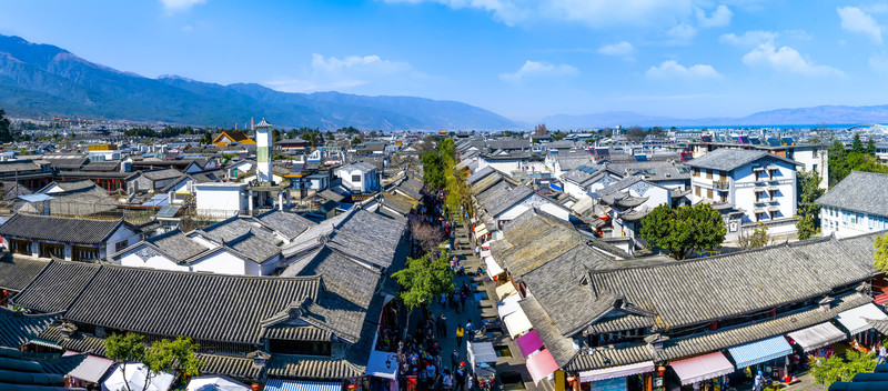 云南大理古城全景