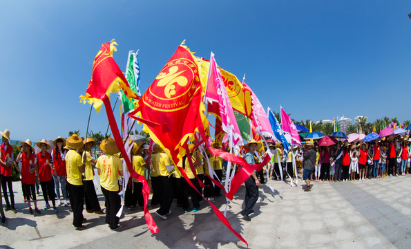 舞龍 傳統(tǒng)節(jié)日 彩旗