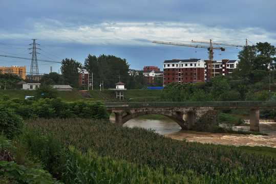 晚霞 風(fēng)景 電 輸電線路 鐵塔