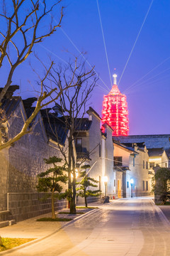 仿古建筑夜景