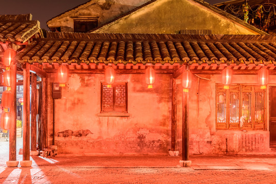 西塘煙雨長廊夜色