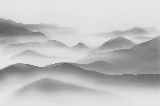 水墨遠(yuǎn)山