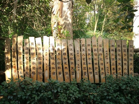 植物園木刻字