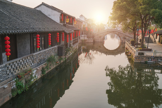 中國無錫蕩口古鎮(zhèn)風(fēng)光