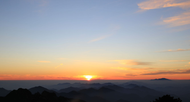 黃山日落美景