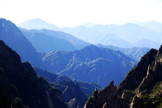 黃山風(fēng)光 水墨群山 高清