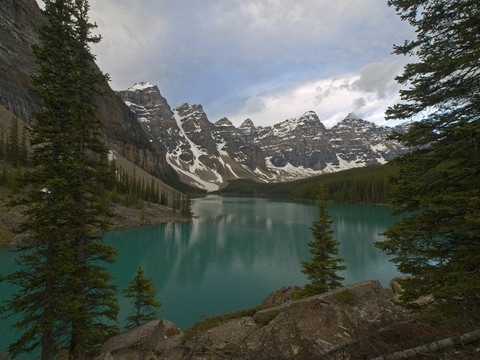 藍天 湖畔 冰山 風景 湖水倒