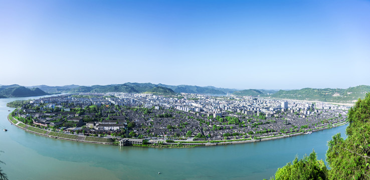 四川閬中古城古鎮(zhèn)全景