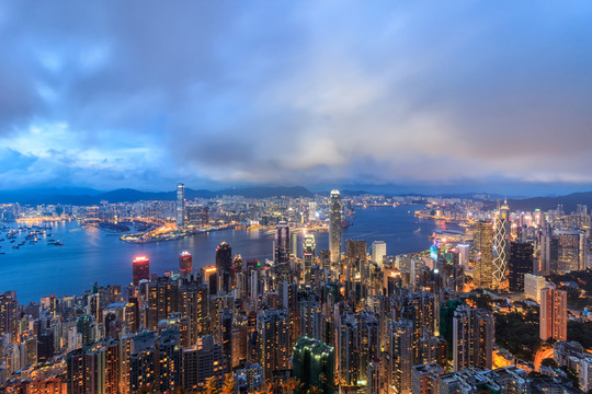 香港太平山頂城市風光