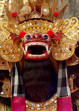 巴厘狮子面具，印度尼西亚