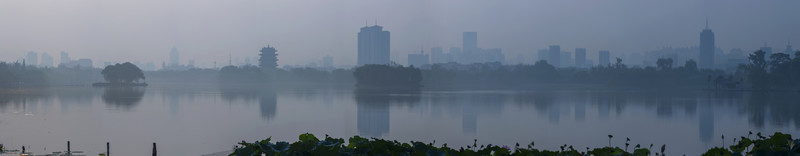 明湖荷塘全景大圖