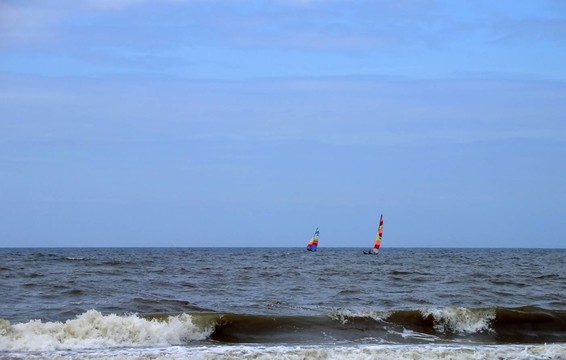 在北海海岸…