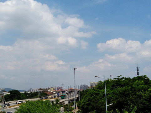 道路 城市 藍(lán)天 白云