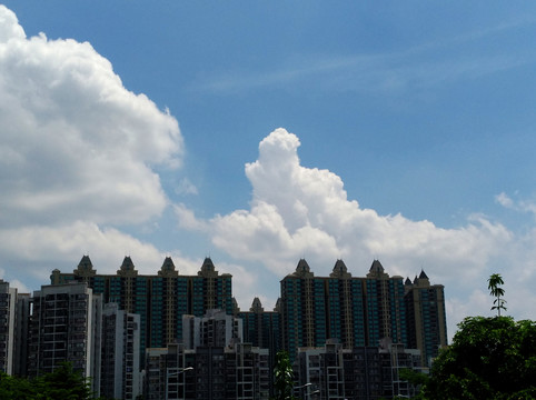 城市 藍天 白云 天空 廣州