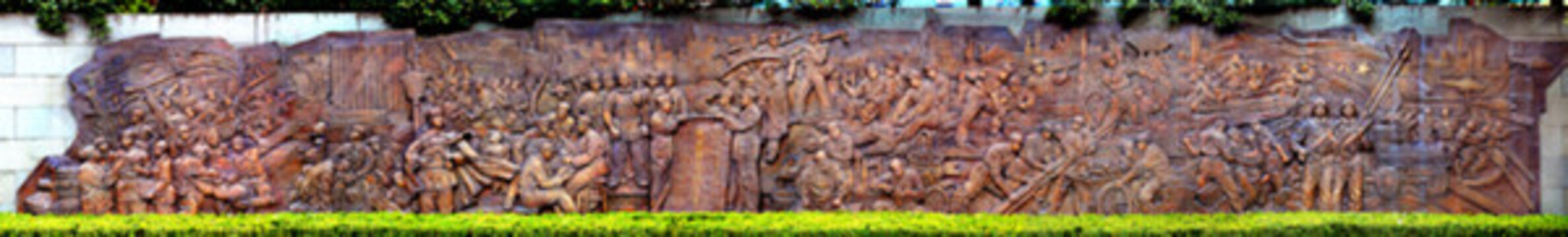 南京路上好八連 浮雕 銅雕大圖