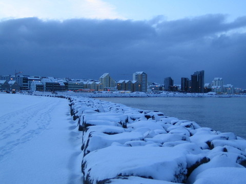 雷克雅未克前的雪海岸墻