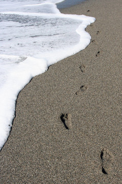 海灘上的痕跡