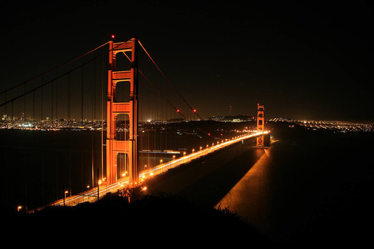 夜幕下的金門大橋
