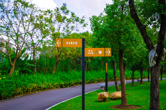 惠州金山湖公園的方向牌