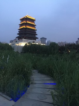 西安 漢城湖 大風(fēng)閣 城