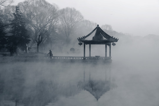 水墨畫(huà)風(fēng)景畫(huà) 龍灣仙境