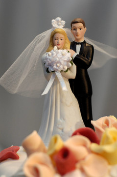 婚禮蛋糕上的婚禮夫婦